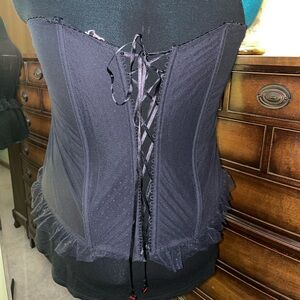 Savage x Fenty SKIRT, CANDY HEARTS DOTTED MESH OPEN-BACK SKIRT, black caviar, 3X